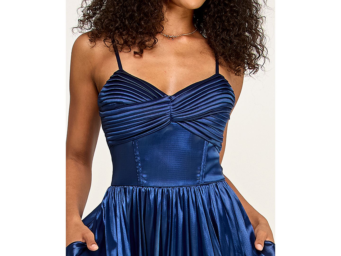 Женское платье Emerald Sundae Juniors' Sweetheart Neck Flared Midi, цвет: Яркий синий — фото 3