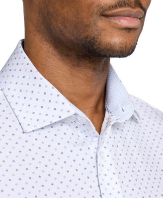 Men's Diamond Print Performance Stretch Dress Shirt