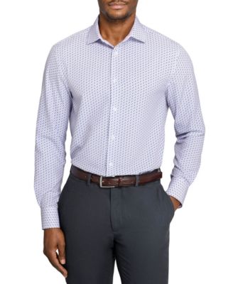 Men's Triangle Print Spread Collar Dress Shirt