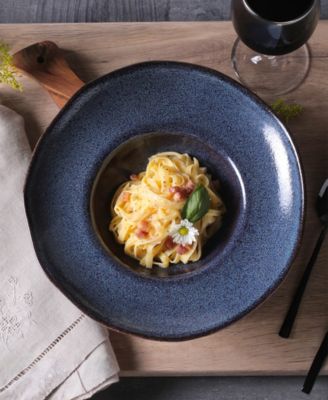 11.02" Stoneware Deep Rim Plates, Set of 4