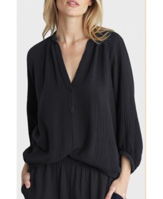 Women's Ocean+Main Fuchsia Gauze Top
