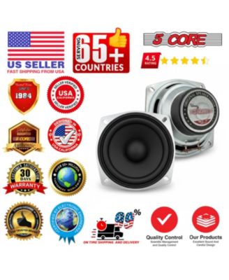 4 Inch Subwoofer Pair 200W Car Audio Sub Woofer 4 Ohm Deep Bass Replacement Loud Speaker