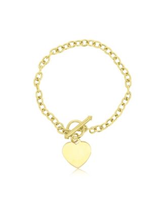 Heart Toggle Bracelet 14K Gold-Plated Sterling Silver