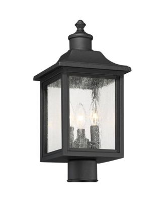 Moray Bay High Mission Outdoor Post Light Fixture Pole Porch with Pier Mount Adapter 3-Light Glass Shade