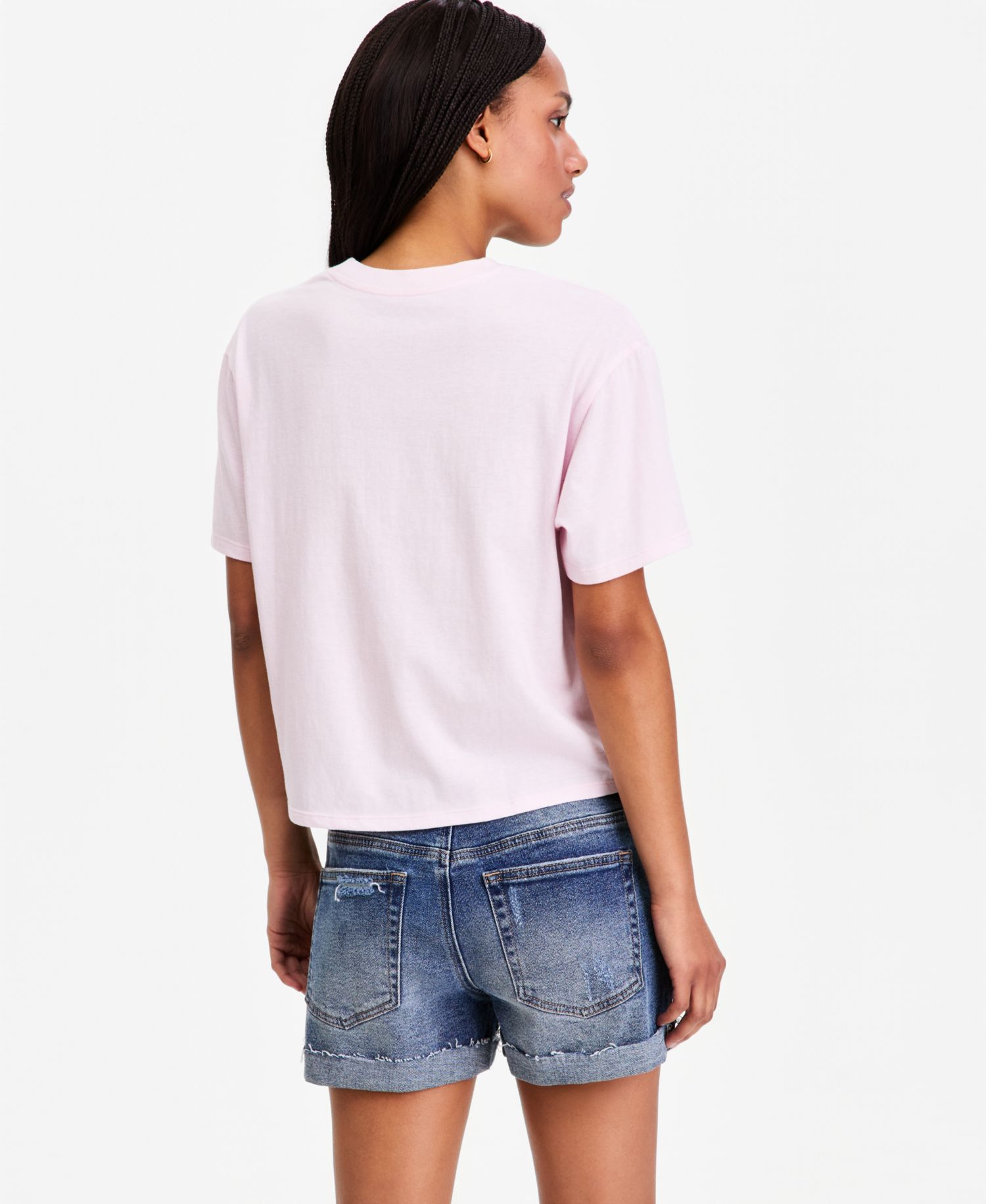 Juniors' Bonjour Dog Graphic Crop Tee