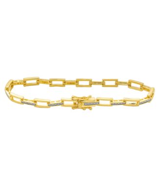 Diamond Accent (0.005  ct. t. w.) Rectangular Link Bracelet