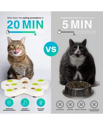 Interactive Cat Puzzle Feeder Slow Feed Maze Multiple Difficulty Levels Mental Stimulation Detachable Non Slip