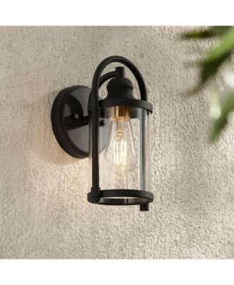 Avani Rustic Outdoor Wall Light Fixture Black Metal 10 1/4" Clear Glass Panels for Post Exterior Barn Deck House Porch Yard Patio Home