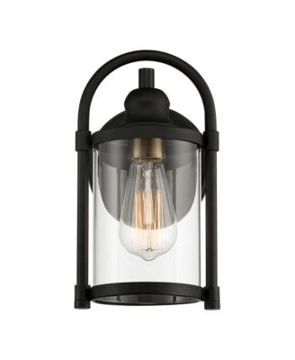 Avani Modern Outdoor Wall Light Fixtures Set of 2 Black Metal 10 1/4" Clear Glass for Post Exterior Barn Deck House Porch Yard Patio