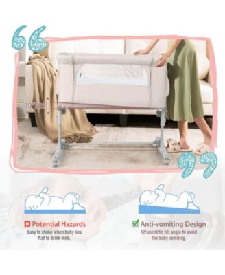 Portable Baby Bedside Bassinet with Adjustable Heights and Bag