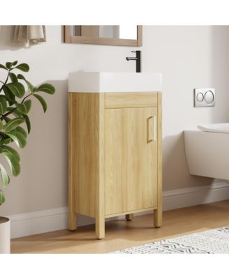 30" Bathroom Vanity with Sink, Freestanding Bathroom Sink Cabinet with 2 Soft-Closing Doors and Large Storage Drawer, Wood Vanity Cabinet