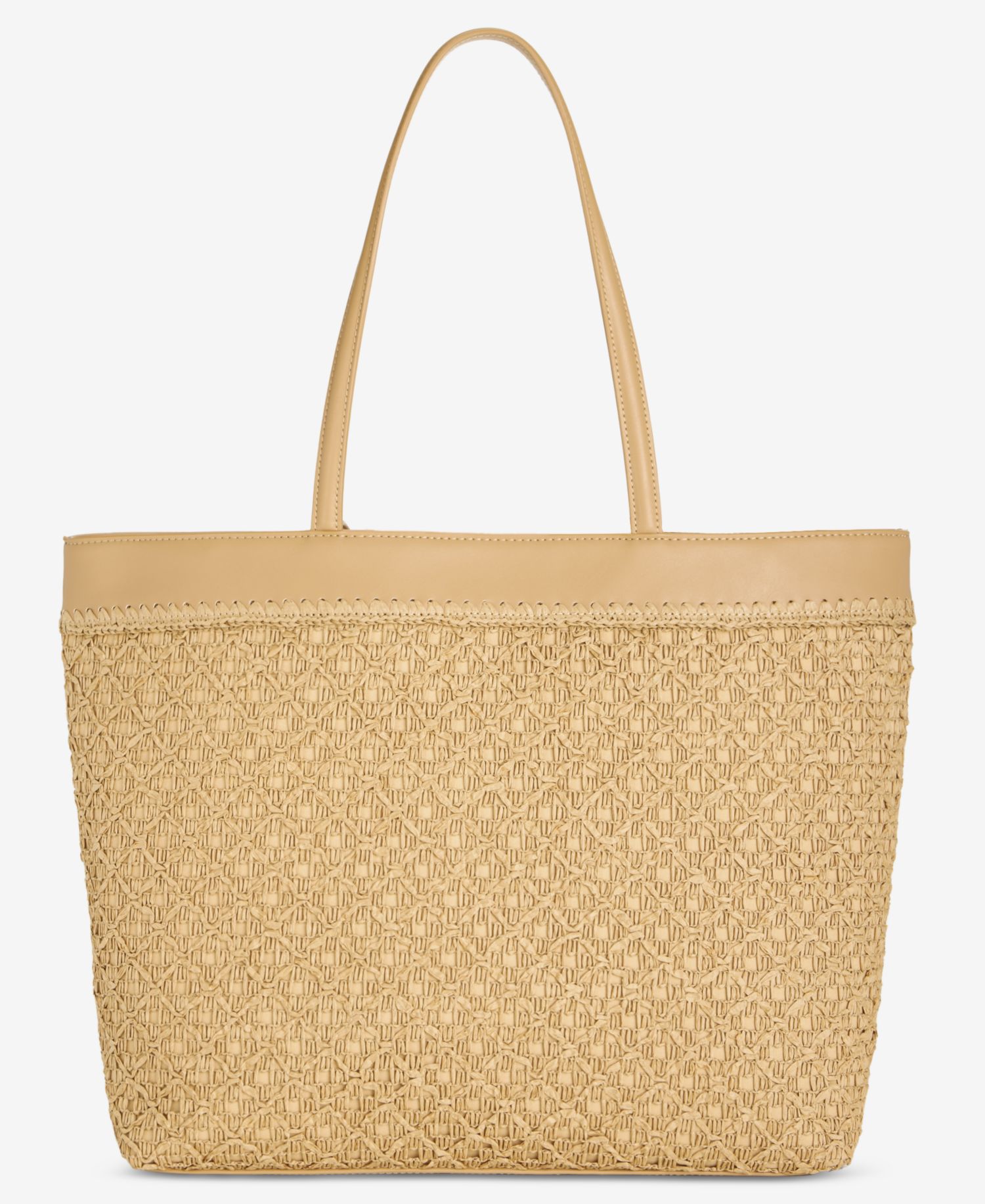 Crochet Straw E/W Large Tote