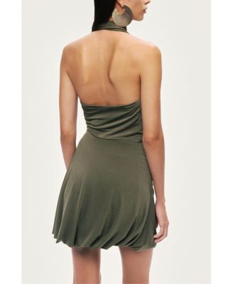 Women's Draped Halter Mini Dress