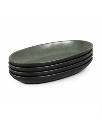 Stoneware Large Deep Oval Platters, Set of 4