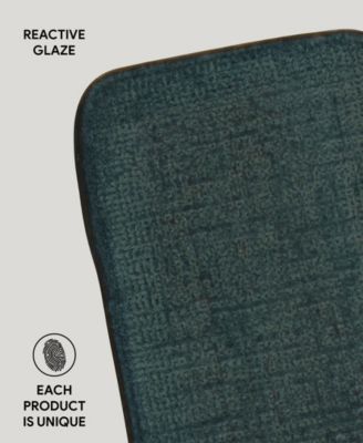 10.63" Stoneware Medium Rectangular Juta Platters, Set of 4