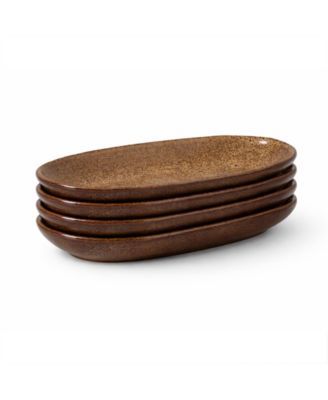 Stoneware Large Deep Oval Platters, Set of 4
