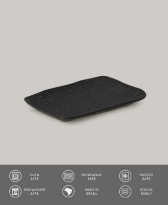 7" Stoneware Rectangular Juta Platters, Set of 4