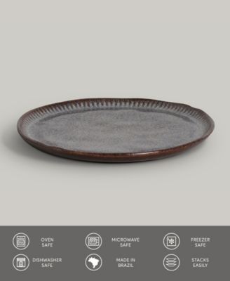 Stoneware Linhas Dessert Plates, Set of 6