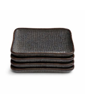 7" Stoneware Rectangular Juta Platters, Set of 4