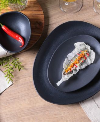 Stoneware Oval Dessert Plates, Set of 6