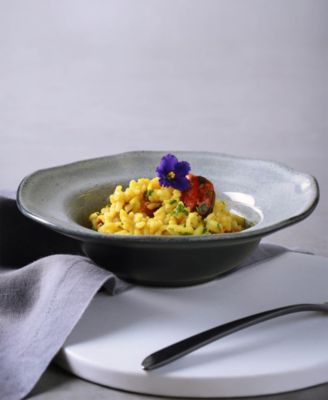 Stoneware Deep Rim Dessert Plates, Set of 4