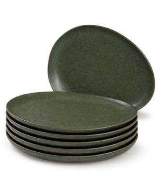 Stoneware Oval Dinner Plates, Set of 6