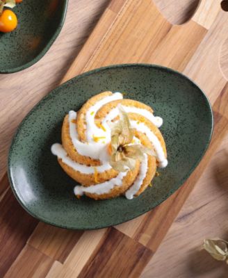 Stoneware Oval Dessert Plates, Set of 6