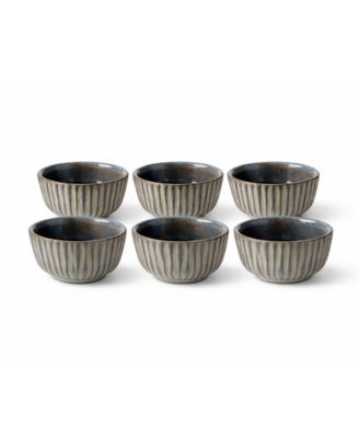 PORTO BRASIL Stoneware Linhas Ramekins, Set of 6