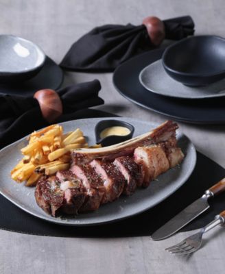 Stoneware Oval Dinner Plates, Set of 6