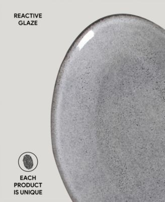 Stoneware Oval Dessert Plates, Set of 6