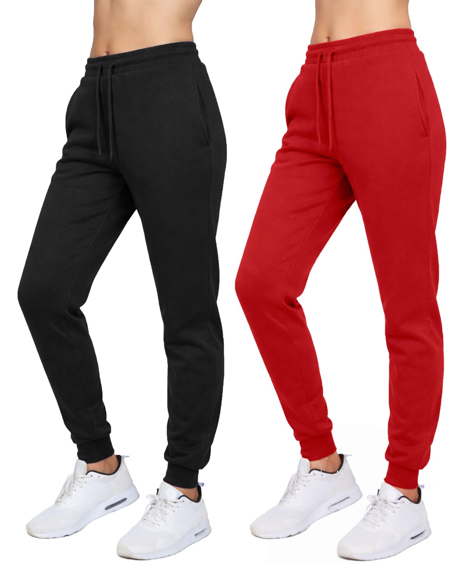 Women's Loose Fit Fleece-Lined Jogger Sweatpants-2 Pack