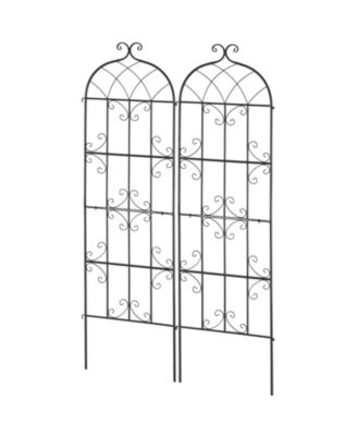 Metal Garden Trellis for Climbing Plants, 71 x 20 in 2-Pack Rustproof Powder-Coated Plant Support