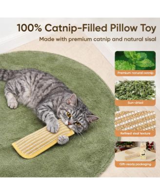 Sisal Catnip Kicker Toy 2 Pack - Cat Herb Filling, Interactive Bunny Kick Toy for Scratching, Chewing and Comfort, Cats of All Ages
