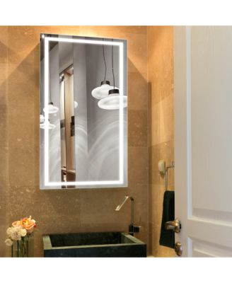 Double LED Backlit Bathroom Mirror - Modern Vanity Wall Mirror with Dimmable Lighting, Anti-Fog, Shatter-Proof Glass, Memory Function