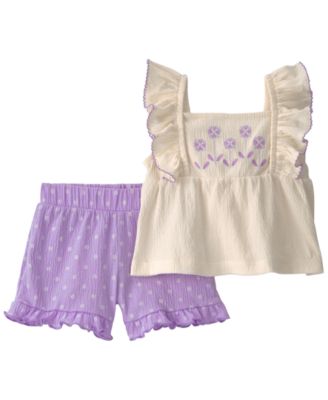 Baby Girls' Floral Top & Shorts, 2-Piece Set