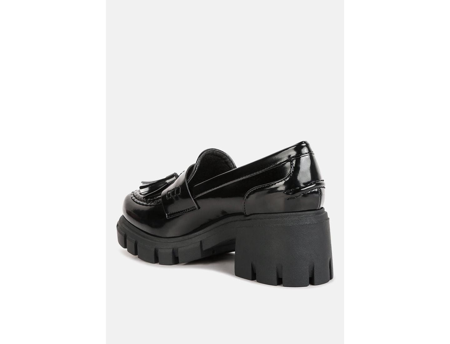 Женские туфли London Rag Jonah Platform Loafer, цвет: Чёрная искусственная кожа — фото 5