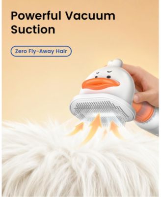 Vacuum Dog Brush 4-in-1 Self Cleaning Slicker Undercoat Rake Deshedding Tool Anti Static Massage For Short Medium Coats