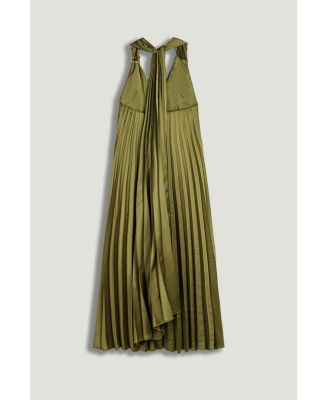 Women's Pleated Halter Maxi Dress