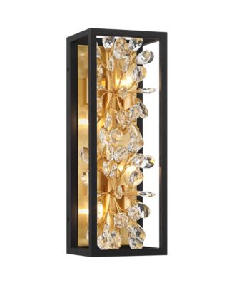 Carrine Modern Wall Light Sconce Sand  Hardwire -Light Fixture Crystal Flower for Living Room