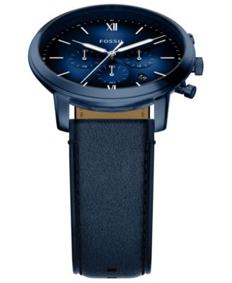 Men's Neutra Chronograph Navy Leather Watch 44mm
