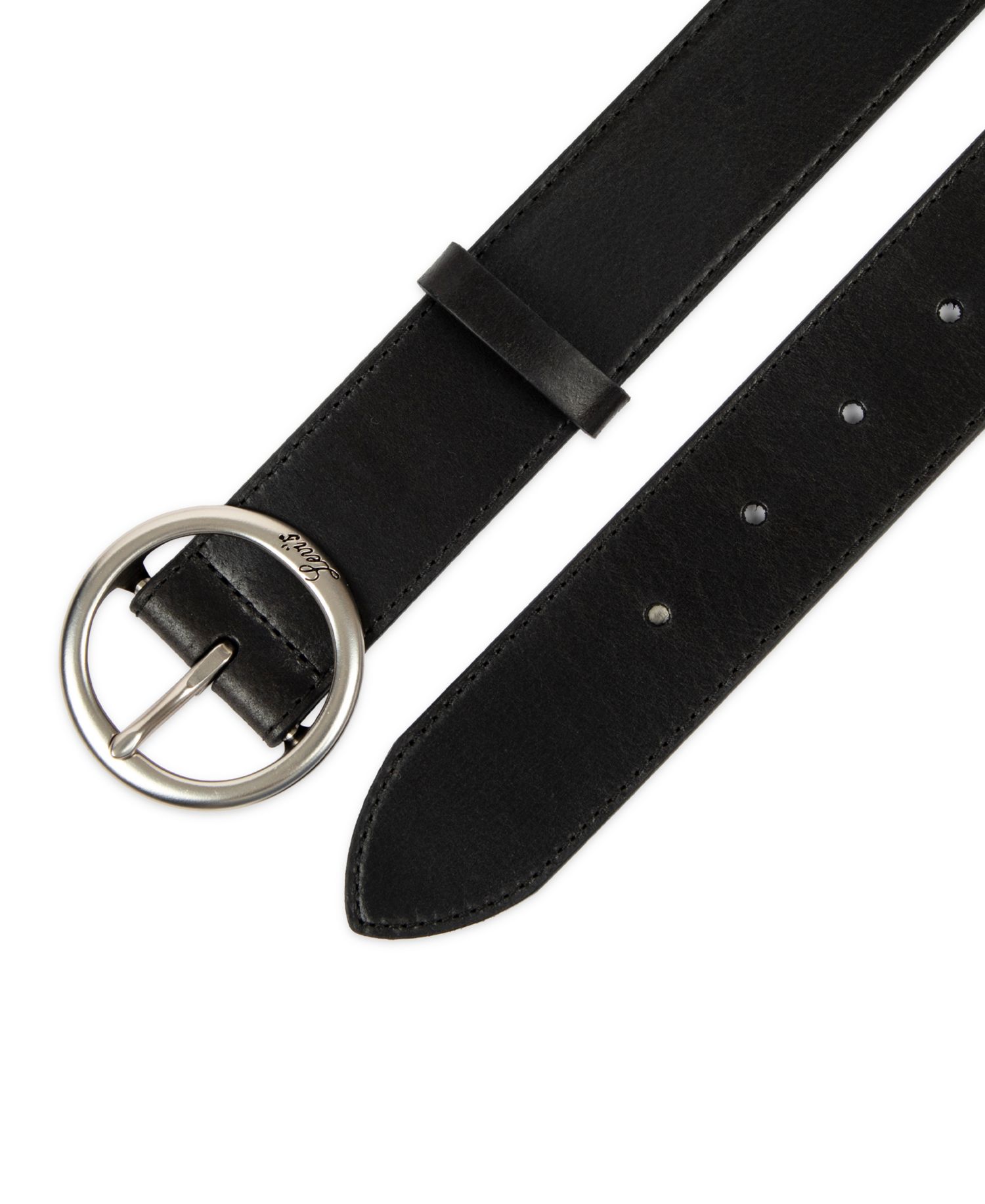 Women's Casual Suede and Leather Belt with Circular Center Bar Buckle