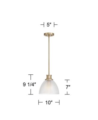 10"W Brass and Vintage Glass Mini Pendant Light