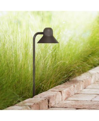 Jayce High Modern Outdoor Landscape Path Light Porch House LED Bulb Finish Metal Shade