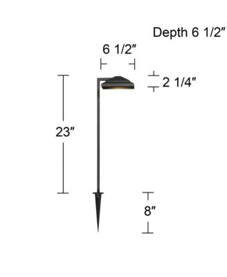 Basset High Modern Outdoor Landscape Path Light Porch House LED Bulb Textured Finish Metal Shade