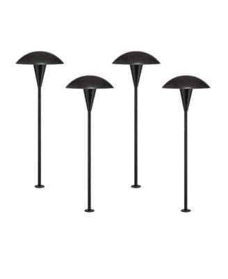 Large Mushroom High Mid Century Modern Outdoor Landscape Path Lights Porch House Set of 4 LED Bulb Metal
