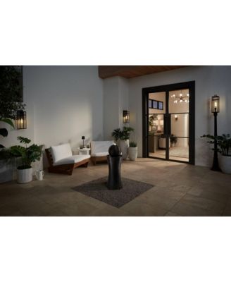 San Lucas High Modern Outdoor Post Light Fixture Pole Porch Weatherproof Sand Metal Glass Shade