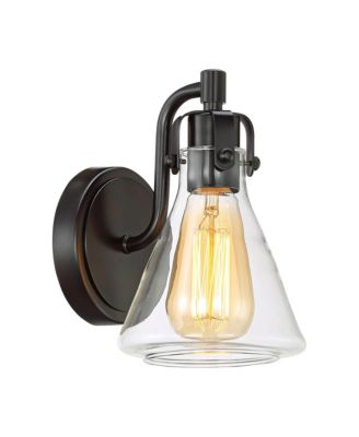 Cindy Rustic Vintage Wall Light Sconce Bronze Hardwire 5 1/2" Fixture Clear Glass for Bedroom Bathroom Vanity Reading Living Room