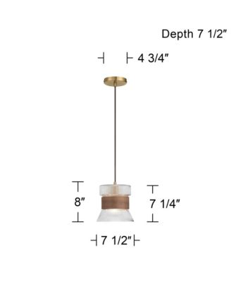 Possini Euro Carasco 7 1/2" Wide Wood and Gold Mini Pendant Light