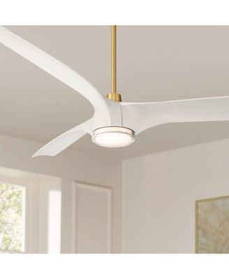 60" Artistry Soft Brass LED Damp Ceiling Fan