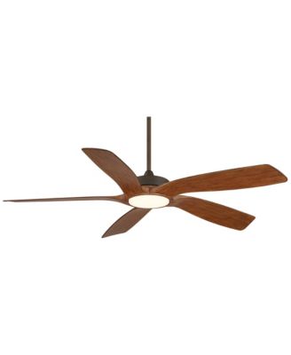 56" Mach-5 Bronze and Koa LED Ceiling Fan with 24" Rod